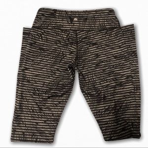 Lululemon Wunder Under Crop Palm Stripes Slate 6